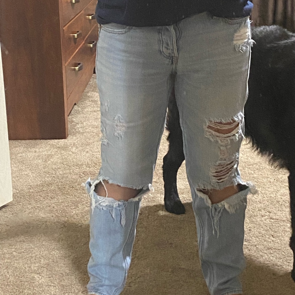Abercrombie & Fitch Distressed Button Fly Light wash Women’s Jeans Size 26 - Picture 12 of 12